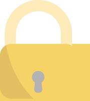 A yellow padlock with a keyhole vector