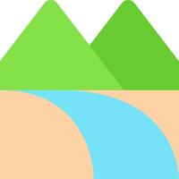 A mountain and a river in the background vector