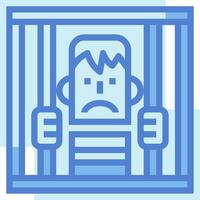 A man in jail cell with a sad face vector