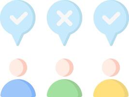 A set of icons with people and check marks vector