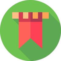 A flat icon of a ribbon with a long shadow vector
