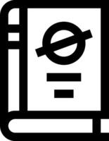 A black and white icon of a book vector