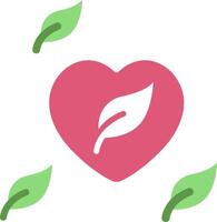 A heart with leaves around it vector
