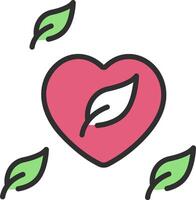 A heart with leaves around it vector
