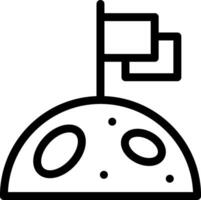 An icon of a flag on top of a moon vector