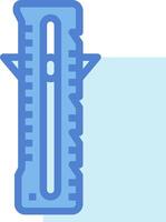 A thermometer with a blue handle on a white background vector