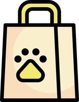 A brown paper bag with a paw print on it vector