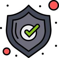 A shield with a tick and a green check mark vector