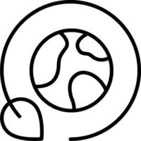 A black and white drawing of a globe and a leaf vector