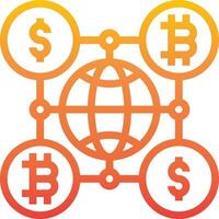 Bitcoin and dollar icons vector