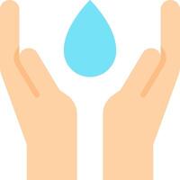 Hands holding a water drop icon vector