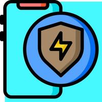A smartphone with a shield and lightning bolt icon vector