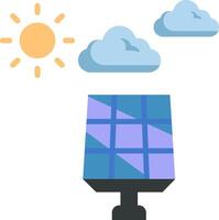 Solar panel with sun and clouds vector
