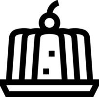 A black and white image of a cake with a slice of fruit vector