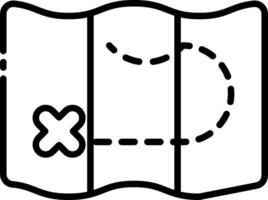 A map with a cross and a line vector