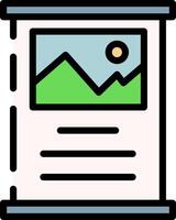 A document with a mountain in the background vector