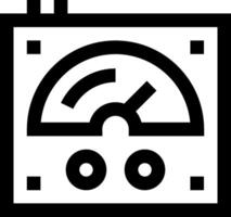 A black and white icon of a meter vector