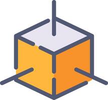 A cube with a pin on top of it vector