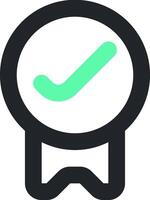 A green tick mark on a white background vector