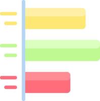 A colorful bar chart with different colors vector