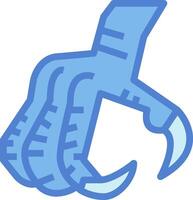 A blue hand with claws and a finger vector