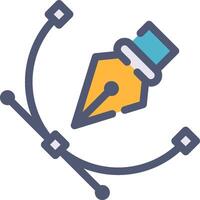 A pen and a pencil in a circle vector