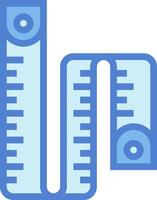 A ruler icon with a blue ruler vector