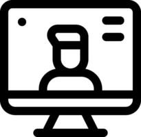 A computer monitor with a person on it vector