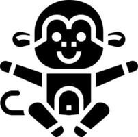 A black and white monkey with a smile on its face vector