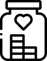 A jar with a heart and stacks of money vector