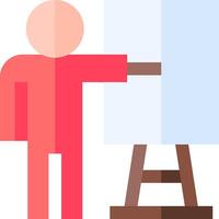 A person is pointing to a white board vector