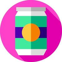 A can of soda with a purple and green stripe vector