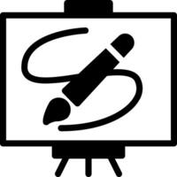 A black and white image of a drawing board with a pen vector