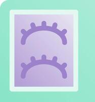 A pair of eyelashes on a green background vector