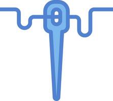 A blue toothpick with a wire attached to it vector