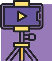 camera on tripod icon vector