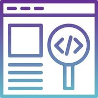 A magnifying glass icon with a web page vector