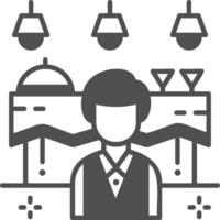 A man in a suit standing in front of a bar vector