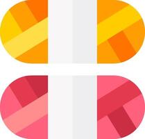 Two pills with different colors on them vector