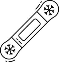 A snowboard with snowflakes on it vector