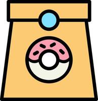 A bag with a donut inside it vector
