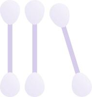 A group of four spoons with purple handles vector