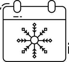 A calendar with snowflakes on it vector