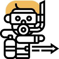 A man with a scuba mask and a scuba mask vector