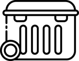 A black and white image of a trash can vector