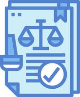 A document with scales and a check mark vector