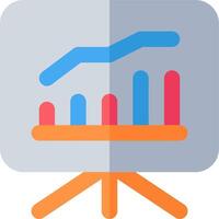 A flat icon of a bar chart on a white background vector