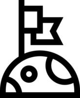 A black and white icon of a flag with a flagpole vector