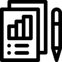 A pen and paper icon with a graph vector