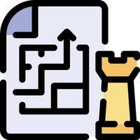 A chess piece and a paper with a path vector